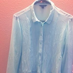 Pastel Green Chiffon American Eagle Shirt - Small